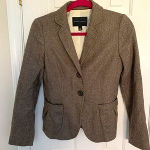 Brown tweed blazer from Banana Republic